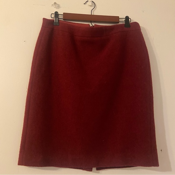 J. Crew Mercantile Burgundy red wool blend pencil skirt size 6 - Picture 2 of 6